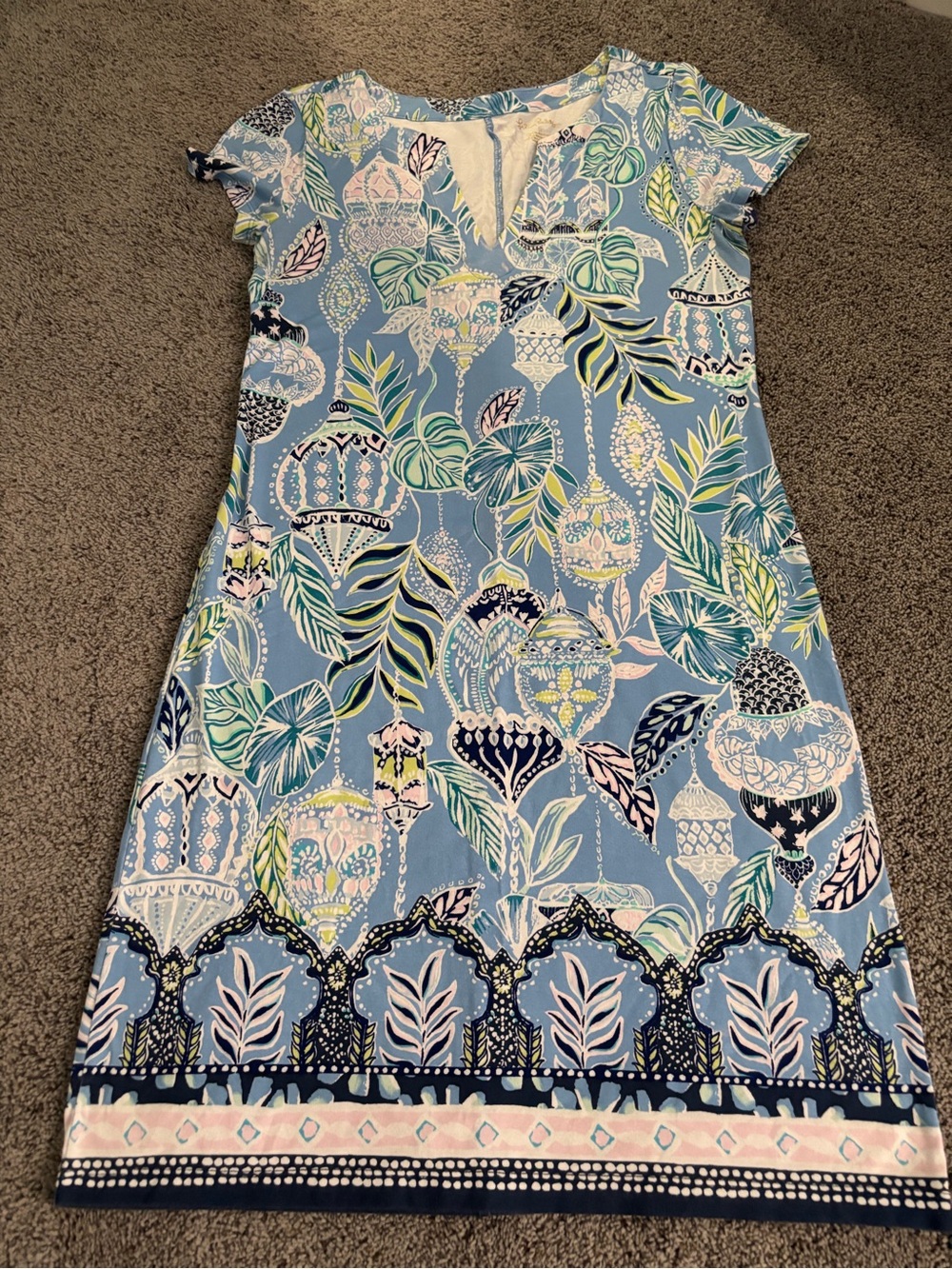 Lilly Pulitzer Sophiletta Dress- Blue Peri Lapis Lanterns